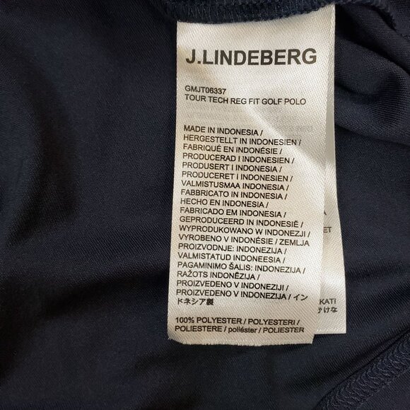 J.Lindeberg Tour Tech Regular Fit Golf Polo Shirt XX-Large Polyester Navy Blue - Picture 6 of 10
